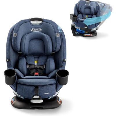 Graco Turn2Me Siège auto convertible rotatif 3 en 1, face arrière vers l'avant et rehausseur à dossier haut, installation facile, Brighton Graco Turn2Me Siège auto convertible rotatif 3 en 1, face arrière vers l'avant et rehausseur à dossier haut, installation facile, Brighton