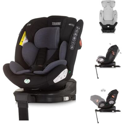 Chipolino Siège enfant Tourino i-Size (40-150 cm) Isofix, réglable en hauteur, rotatif, couleurs : noir/gris Chipolino Siège enfant Tourino i-Size (40-150 cm) Isofix, réglable en hauteur, rotatif, couleurs : noir/gris
