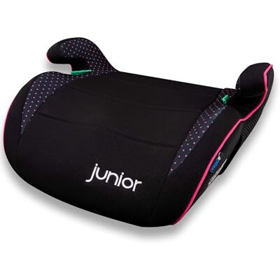 Petex Rehausseur de siège auto « Max » pour enfant, conforme à la norme i-Size R129, rose/noir, 1 pièce Petex Rehausseur de siège auto « Max » pour enfant, conforme à la norme i-Size R129, rose/noir, 1 pièce