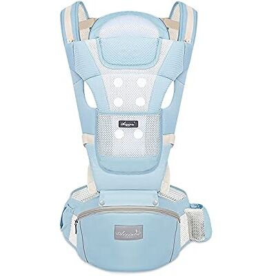 SONARIN Porte-bébé Respirant avec Siège à Hanche pour Nouveau-né et Enfant de 0 à 36 Mois,Pur Coton Maille 3D Porte Bébé Ergonomique,Taille Réglable Multifonctionnel,Jusqu'à 30 KG(Bleu) SONARIN Porte-bébé Respirant avec Siège à Hanche pour Nouveau-né et Enfant de 0 à 36 Mois,Pur Coton Maille 3D Porte Bébé Ergonomique,Taille Réglable Multifonctionnel,Jusqu'à 30 KG(Bleu)
