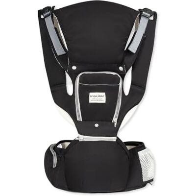SONARIN Porte-bébé léger 3 en 1 avec siège de hanche, porte-bébé respirant et multifonctionnel avec capuche amovible, transport avant et arrière pour nouveau-nés et tout-petits (noir) SONARIN Porte-bébé léger 3 en 1 avec siège de hanche, porte-bébé respirant et multifonctionnel avec capuche amovible, transport avant et arrière pour nouveau-nés et tout-petits (noir)