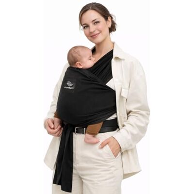 Manduca écharpe de portage Porte-bébé élastique pour les nouveau-nés de la naissance à 15 kg Certifié GOTS-Noir Manduca écharpe de portage Porte-bébé élastique pour les nouveau-nés de la naissance à 15 kg Certifié GOTS-Noir