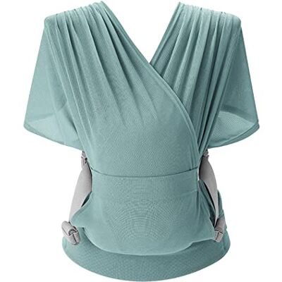 SONARIN Écharpe de portage respirante et ergonomique pour bébé Léger et portable Extensible Pour nouveau-né et enfant jusqu'à 15 kg Vert SONARIN Écharpe de portage respirante et ergonomique pour bébé Léger et portable Extensible Pour nouveau-né et enfant jusqu'à 15 kg Vert