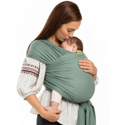 Boba Écharpe porte-bébé en coton élastique pour nouveau-né Vert sauge Écharpe de portage respirante pour un transport mains libres ; maintien ergonomique et sûr pour nouveau-né à tout-petit Boba Écharpe porte-bébé en coton élastique pour nouveau-né Vert sauge Écharpe de portage respirante pour un transport mains libres ; maintien ergonomique et sûr pour nouveau-né à tout-petit