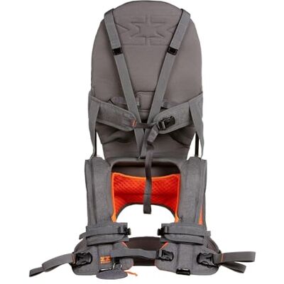 MINIMEIS G4 Porte-bébé avec soutien dorsal Système de transport pliable pour enfant Jusqu'à 18 kg Gris-orange MINIMEIS G4 Porte-bébé avec soutien dorsal Système de transport pliable pour enfant Jusqu'à 18 kg Gris-orange