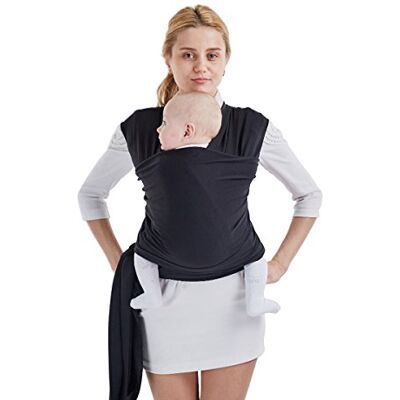 SONARIN Premium Echarpes de portage,Porte-bébé,Enveloppement de bébé, Convient pour les nouveau-nés, les nourrissons et les tout-petits, coton et spandex confort,Taille unique,Idéal Cadeau(Noir) SONARIN Premium Echarpes de portage,Porte-bébé,Enveloppement de bébé, Convient pour les nouveau-nés, les nourrissons et les tout-petits, coton et spandex confort,Taille unique,Idéal Cadeau(Noir)