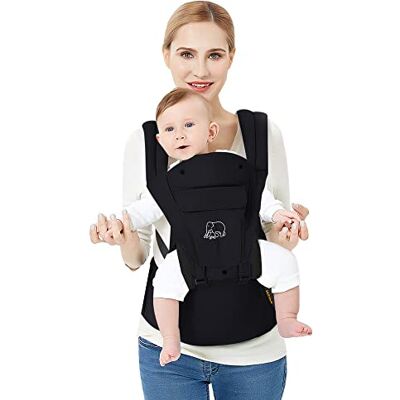 Deryan Pack Porte-bébé nouveau-né dès la naissance, porte-bébé, porte-bébé, porte-bébé, porte-bébé, porte-bébé ergonomique, avec compartiment de rangement, plusieurs positions de transport, extra sûr Deryan Pack Porte-bébé nouveau-né dès la naissance, porte-bébé, porte-bébé, porte-bébé, porte-bébé, porte-bébé ergonomique, avec compartiment de rangement, plusieurs positions de transport, extra sûr