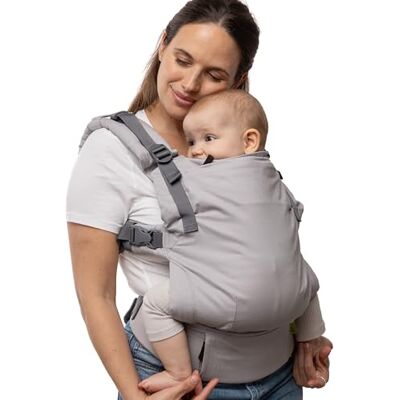 Boba X Sac à dos porte-bébé évolutif, ergonomique et adaptable avec tissu réglable jusqu'à 20 kg avec capuche réglable et extensions de siège, 100% coton (gris) Boba X Sac à dos porte-bébé évolutif, ergonomique et adaptable avec tissu réglable jusqu'à 20 kg avec capuche réglable et extensions de siège, 100% coton (gris)