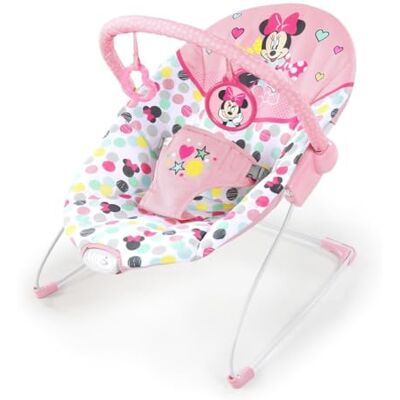 Bright Starts Disney Baby, Transat Minnie Mouse Spotty Dotty Avec Vibrations, 2 Jouets, 3 Points Harnais, Coussin Lavable En Machine, Rose, Dès La Naissance À 9 Bright Starts Disney Baby, Transat Minnie Mouse Spotty Dotty Avec Vibrations, 2 Jouets, 3 Points Harnais, Coussin Lavable En Machine, Rose, Dès La Naissance À 9