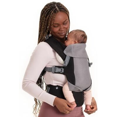 Beco Gemini Porte-bébé ergonomique pour bébé de 3,2 à 15,8 kg Position M Siège réglable Maille 3D respirante Noir Beco Gemini Porte-bébé ergonomique pour bébé de 3,2 à 15,8 kg Position M Siège réglable Maille 3D respirante Noir