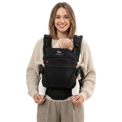 Manduca XT Baby Carrier Porte Bebe Siège ajustable, s'étend du nouveau-né au tout-petit Porte bébé en coton biologique avec 3 options de portage, Monochrome Obsidian Manduca XT Baby Carrier Porte Bebe Siège ajustable, s'étend du nouveau-né au tout-petit Porte bébé en coton biologique avec 3 options de portage, Monochrome Obsidian