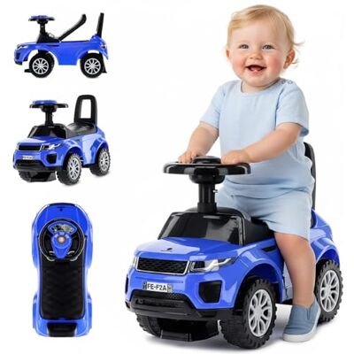 Sun Bobbycar, voiture pour enfants à partir de 12 mois, voiture pour bébés, trotteur avec klaxon et bruits de moteur (Bleu) Sun Bobbycar, voiture pour enfants à partir de 12 mois, voiture pour bébés, trotteur avec klaxon et bruits de moteur (Bleu)