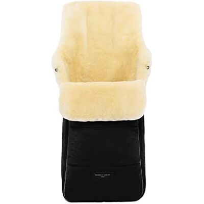 CHRIST Sac de poussette AROSA en cuir d'agneau médical de WERNER BABY Sac de poussette souple comme matelas à langer, insert Noir CHRIST Sac de poussette AROSA en cuir d'agneau médical de WERNER BABY Sac de poussette souple comme matelas à langer, insert Noir