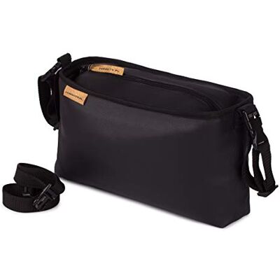 Ferocity Organiseur de poussette pour poussette En cuir écologique lisse Noir écologique Noir Noir 075 Ferocity Organiseur de poussette pour poussette En cuir écologique lisse Noir écologique Noir Noir 075