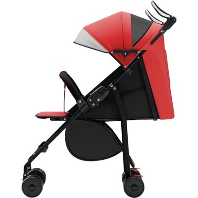 Willonin Poussette canne compacte Ingenious,Assis, inclinable, réglable, 4 roues, avec moustiquaire et coussins en coton/rouge Willonin Poussette canne compacte Ingenious,Assis, inclinable, réglable, 4 roues, avec moustiquaire et coussins en coton/rouge