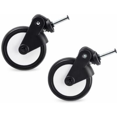 LenTLy Roues universelles de rechange pour poussette, 13 cm de diamètre, roues en caoutchouc, accessoires pour poussettes, faciles à installer avec rotation à 360 degrés (une paire de roues avant) LenTLy Roues universelles de rechange pour poussette, 13 cm de diamètre, roues en caoutchouc, accessoires pour poussettes, faciles à installer avec rotation à 360 degrés (une paire de roues avant)
