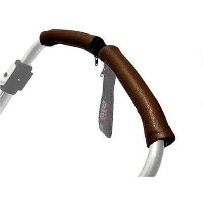 Xinglongs Lot de 4 housses de protection pour poignée de poussette en cuir synthétique (marron foncé (court)) Xinglongs Lot de 4 housses de protection pour poignée de poussette en cuir synthétique (marron foncé (court))