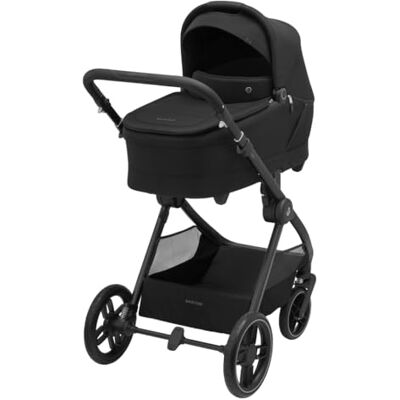 Maxi-Cosi Oxford Plus Poussette bébé 2-en-1 avec nacelle, de la naissance à 4 ans (0–22 kg), pliage compact, suspension souple, grand panier de rangement 10kg, Twillic Black Maxi-Cosi Oxford Plus Poussette bébé 2-en-1 avec nacelle, de la naissance à 4 ans (0–22 kg), pliage compact, suspension souple, grand panier de rangement 10kg, Twillic Black
