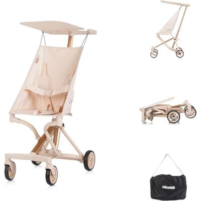 Chipolino Poussette, poussette unique, cadre en aluminium, pliable, ceinture à 3 points, couleur : beige Chipolino Poussette, poussette unique, cadre en aluminium, pliable, ceinture à 3 points, couleur : beige
