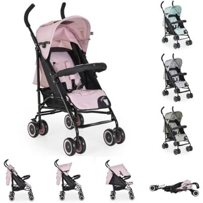 Moni Poussette, poussette Jerry, toit pare-soleil, roues avant pivotantes, roues en EVA, couleur : rose et noir Moni Poussette, poussette Jerry, toit pare-soleil, roues avant pivotantes, roues en EVA, couleur : rose et noir