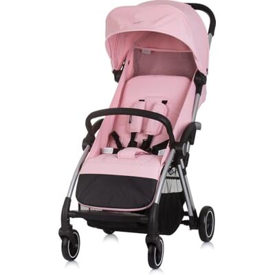 Chipolino Poussette illusion pliable, repose-pieds réglable, suspension, panier, couleur : rose Chipolino Poussette illusion pliable, repose-pieds réglable, suspension, panier, couleur : rose