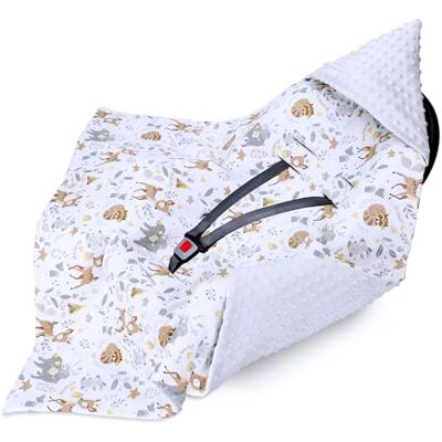 Totsy Baby Nid d'ange pour siège auto et poussette – douce couverture Minky bébé double face avec capuche pour nouveau-né – utilisable printemps-automne en déplacement 90×90 cm Cerf gris clair Oeko-Tex Totsy Baby Nid d'ange pour siège auto et poussette – douce couverture Minky bébé double face avec capuche pour nouveau-né – utilisable printemps-automne en déplacement 90×90 cm Cerf gris clair Oeko-Tex