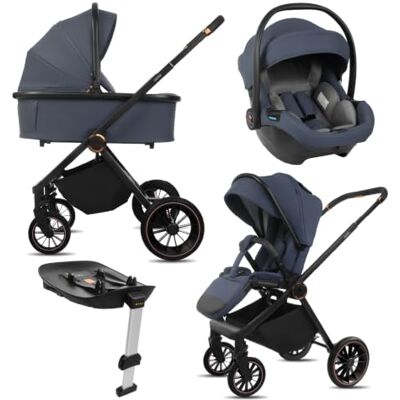 Babylux ® Poussette 4en1 CASTOR, Pliable Set De Poussettes Combinées Légères Incl. Nacelle, Buggy De Voyage, Siège Enfant I-Size, Base Auto, 4 Positions De Couchage, 0-22kg, Protection UV 50+ Babylux ® Poussette 4en1 CASTOR, Pliable Set De Poussettes Combinées Légères Incl. Nacelle, Buggy De Voyage, Siège Enfant I-Size, Base Auto, 4 Positions De Couchage, 0-22kg, Protection UV 50+