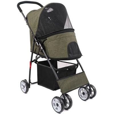 DECORN Poussette pliable pour chats et chiens Poussette à 4 roues pour animaux de compagnie avec housse météo et panier de rangement Sac de transport pliable Idéal pour vos meilleurs amis à fourrure - DECORN Poussette pliable pour chats et chiens Poussette à 4 roues pour animaux de compagnie avec housse météo et panier de rangement Sac de transport pliable Idéal pour vos meilleurs amis à fourrure -