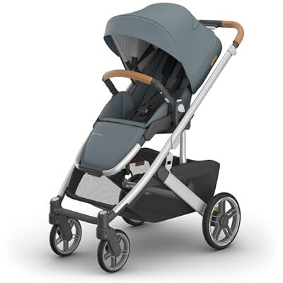 UPPAbaby Cruz V3 Poussette, compatible dès la naissance + siège auto, siège réversible, insert pour bébé, pare-insectes et pare-pluie inclus, callosités (bleu pierre/cadre argenté/cuir sable) UPPAbaby Cruz V3 Poussette, compatible dès la naissance + siège auto, siège réversible, insert pour bébé, pare-insectes et pare-pluie inclus, callosités (bleu pierre/cadre argenté/cuir sable)