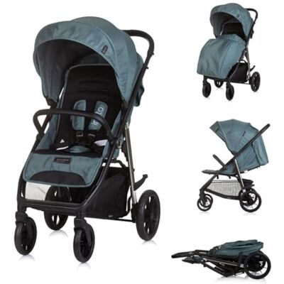 Chipolino poussette couvre-jambes Insta suspension panier harnais pliable, couleur : vert Chipolino poussette couvre-jambes Insta suspension panier harnais pliable, couleur : vert