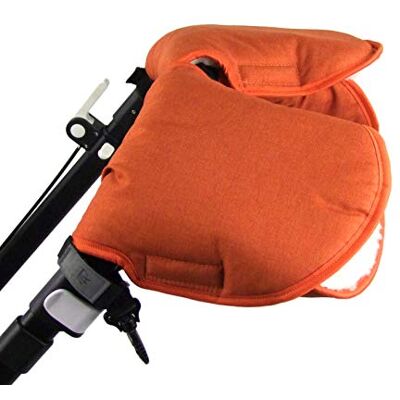 BambiniWelt by Rafael K. BAMBINIWELT Lot de 2 gants chauffants universels en mousseline de laine pour poussette, buggy jogger (orange chiné) Taille XX BambiniWelt by Rafael K. BAMBINIWELT Lot de 2 gants chauffants universels en mousseline de laine pour poussette, buggy jogger (orange chiné) Taille XX