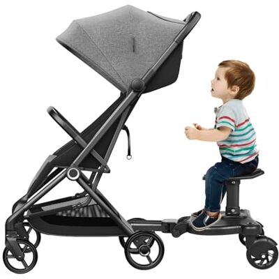 biniliubi Noir Marche Pied Pour Poussette Universelle,Mini Buggy Board Roue à 360 ° Planche Poussette PéDale Pliable SièGe Amovible Et Assemblable biniliubi Noir Marche Pied Pour Poussette Universelle,Mini Buggy Board Roue à 360 ° Planche Poussette PéDale Pliable SièGe Amovible Et Assemblable