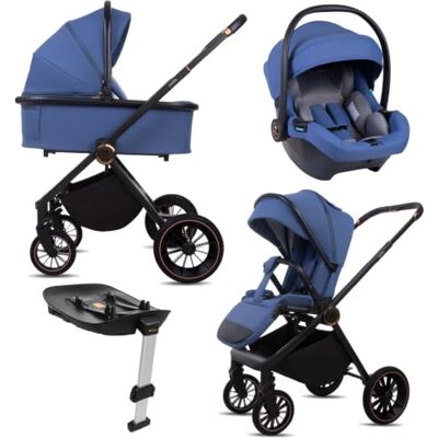 Babylux ® Poussette 4en1 CASTOR, Pliable Set De Poussettes Combinées Légères Incl. Nacelle, Buggy De Voyage, Siège Enfant I-Size, Base Auto, 4 Positions De Couchage, 0-22kg, Protection UV 50+ Babylux ® Poussette 4en1 CASTOR, Pliable Set De Poussettes Combinées Légères Incl. Nacelle, Buggy De Voyage, Siège Enfant I-Size, Base Auto, 4 Positions De Couchage, 0-22kg, Protection UV 50+