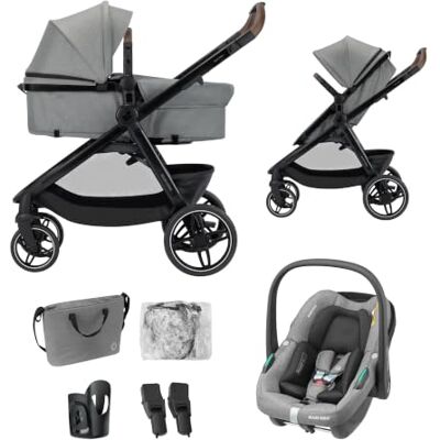 Maxi-Cosi Maxi Cosi Zelia Select Trio, Poussette 3 en 1 Avec Siège auto, 0-4 ans (0-22 kg), Pliage D'une Seule Main, Poussette Trio Compacte et Réversible, Avec Siège auto Bébé CabrioFix S i-Size, Gris Maxi-Cosi Maxi Cosi Zelia Select Trio, Poussette 3 en 1 Avec Siège auto, 0-4 ans (0-22 kg), Pliage D'une Seule Main, Poussette Trio Compacte et Réversible, Avec Siège auto Bébé CabrioFix S i-Size, Gris