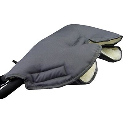 BambiniWelt by Rafael K. Bambiniwelt Gants chauffants pour poussette, buggy avec laine d'agneau pour mains chaudes Universel Gris foncé BambiniWelt by Rafael K. Bambiniwelt Gants chauffants pour poussette, buggy avec laine d'agneau pour mains chaudes Universel Gris foncé