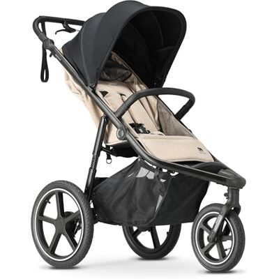 DERYAN Bolt Jogger Poussette combinée pour tous les terrains, pliable et portable, pour le jogging à partir de 6 mois, crème DERYAN Bolt Jogger Poussette combinée pour tous les terrains, pliable et portable, pour le jogging à partir de 6 mois, crème