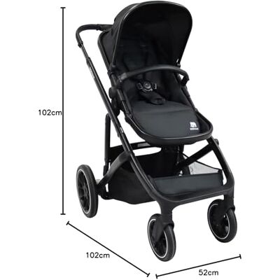 Deryan EVY V2 Poussette 2-en-1 pour nouveau-nés à 50 kg Poussette de voyage Noir Deryan EVY V2 Poussette 2-en-1 pour nouveau-nés à 50 kg Poussette de voyage Noir