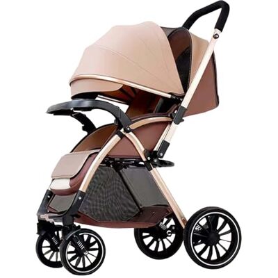 XLGNXXL Poussette pliable bidirectionnelle à grande roue pour bébé pouvant s'asseoir ou s'allonger portablehaute vue 0-3 ans 4 roues absorbant les chocs Poussette bébé C, 31 x 54 x 92 cm XLGNXXL Poussette pliable bidirectionnelle à grande roue pour bébé pouvant s'asseoir ou s'allonger portablehaute vue 0-3 ans 4 roues absorbant les chocs Poussette bébé C, 31 x 54 x 92 cm
