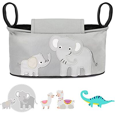 GLÜCKSWOLKE Organiseur pour poussette Sac pour poussette Éléphant I 12 motifs I Sac de poussette pour enfant avec distributeur de lingettes humides I Accessoires pour bébé Poussette Landau I GLÜCKSWOLKE Organiseur pour poussette Sac pour poussette Éléphant I 12 motifs I Sac de poussette pour enfant avec distributeur de lingettes humides I Accessoires pour bébé Poussette Landau I