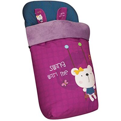 Babyline Chancelière universelle en polaire complète + housse de harnais cadeau, amovible, tissu arrière 3D Babyline Chancelière universelle en polaire complète + housse de harnais cadeau, amovible, tissu arrière 3D