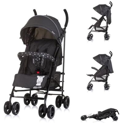 Chipolino Poussette Milano, Buggy, jusqu'à 22 kg, dossier réglable, pliable, coloris:noires Chipolino Poussette Milano, Buggy, jusqu'à 22 kg, dossier réglable, pliable, coloris:noires