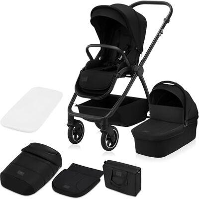 Lionelo Meril Poussette Combinée 2-en-1, Nacelle XL Confort, Siège Réversible Spacieux, Roues Tout-Terrain avec Suspension, Pliage Compact Facile, Accessoires Inclus, (0–4 Ans, jusqu’à 22 kg), Noir Lionelo Meril Poussette Combinée 2-en-1, Nacelle XL Confort, Siège Réversible Spacieux, Roues Tout-Terrain avec Suspension, Pliage Compact Facile, Accessoires Inclus, (0–4 Ans, jusqu’à 22 kg), Noir