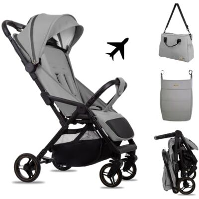 Babylux Poussette de Voyage GIAU avec Fonction Allongée, Couleur: Steel Poussette, Petite Et Légère, Poignée Télescopique, Pliage Compact, Sac À Langer, Sac De Voyage Et Autres Accessoires Babylux Poussette de Voyage GIAU avec Fonction Allongée, Couleur: Steel Poussette, Petite Et Légère, Poignée Télescopique, Pliage Compact, Sac À Langer, Sac De Voyage Et Autres Accessoires