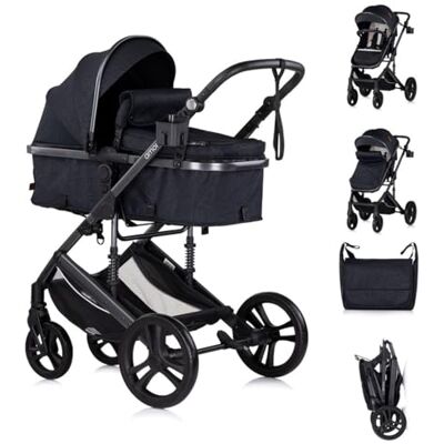 Chipolino Poussette 2 en 1 Amore Porte-boisson Sac à langer Couvre-pieds Panier, coloris:schwarz gemustert Chipolino Poussette 2 en 1 Amore Porte-boisson Sac à langer Couvre-pieds Panier, coloris:schwarz gemustert