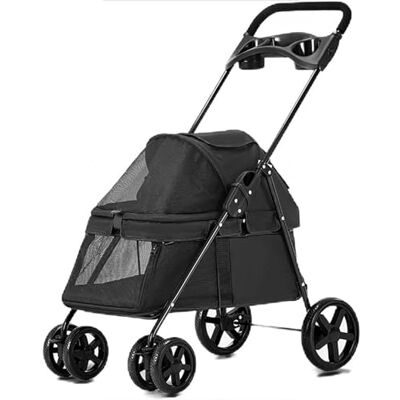 DECORN Poussette légère et pliable pour chiens et chats de petite et moyenne taille – Poussette à 4 roues avec porte-gobelet et sac de rangement – Sac de transport pour animaux de compagnie pour voyage, DECORN Poussette légère et pliable pour chiens et chats de petite et moyenne taille – Poussette à 4 roues avec porte-gobelet et sac de rangement – Sac de transport pour animaux de compagnie pour voyage,
