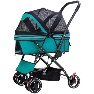 DECORN Poussette à 4 roues pour chien et chat de taille moyenne et petite – Poussette de jogging pliable avec panier de rangement et maille respirante – Sac de transport facile à promener, vert DECORN Poussette à 4 roues pour chien et chat de taille moyenne et petite – Poussette de jogging pliable avec panier de rangement et maille respirante – Sac de transport facile à promener, vert