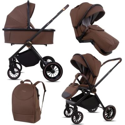 Babylux ® Poussette 2en1 CASTOR, Pliable Set De Poussettes Combinées Légères Avec Nacelle, Siège Sport Buggy, Sac À Langer Et Autres Accessoires, 4 Positions De Couchage, 0-22kg (0-4 Ans), Protection UV Babylux ® Poussette 2en1 CASTOR, Pliable Set De Poussettes Combinées Légères Avec Nacelle, Siège Sport Buggy, Sac À Langer Et Autres Accessoires, 4 Positions De Couchage, 0-22kg (0-4 Ans), Protection UV