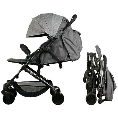 BAMBISOL Poussette Canne Compacte YUKO² Dès la Naissance, Pliage 1 main, Garde-corps, Tissu Polyester Recyclé Gris Chiné Eco BAMBISOL Poussette Canne Compacte YUKO² Dès la Naissance, Pliage 1 main, Garde-corps, Tissu Polyester Recyclé Gris Chiné Eco