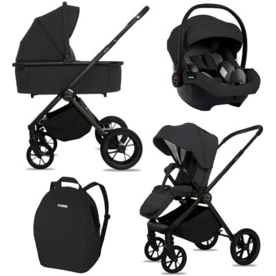 Babylux ® Poussette 3en1 BOLDO, Pliable Set De Poussettes Combinées Légères Incl. Baignoire Pour Bébé, Buggy Siège Sport, Coque Pour Bébé I-Size et Plus D'accessoires, 4 Positions De Couchage, 0-22kg Babylux ® Poussette 3en1 BOLDO, Pliable Set De Poussettes Combinées Légères Incl. Baignoire Pour Bébé, Buggy Siège Sport, Coque Pour Bébé I-Size et Plus D'accessoires, 4 Positions De Couchage, 0-22kg