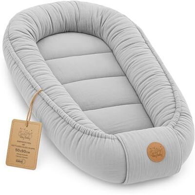 Totsy Baby Cocon Mousseline pour Bébé Nid doux respirant Nouveau-né portable et moelleux 50x90 cm douillet chaleureux pour Lit Bebe Berceau Landau Poussette Voyage Gris Totsy Baby Cocon Mousseline pour Bébé Nid doux respirant Nouveau-né portable et moelleux 50x90 cm douillet chaleureux pour Lit Bebe Berceau Landau Poussette Voyage Gris